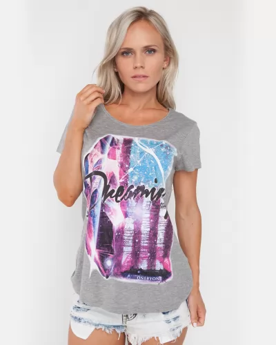 DREAMING EMOTION MARBLE GREY TEE