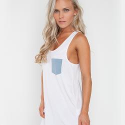 RIP MY POCKET WHITE SINGLET RIP MY POCKET WHITE SINGLET