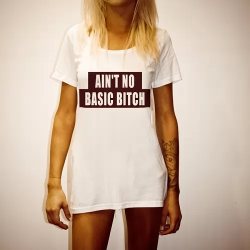 BASIC BITCH WOMENS WHITE TEE