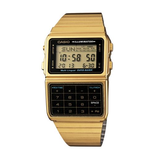 CASIO DATA BANK CALCULATOR WATCH - GOLD PLATED