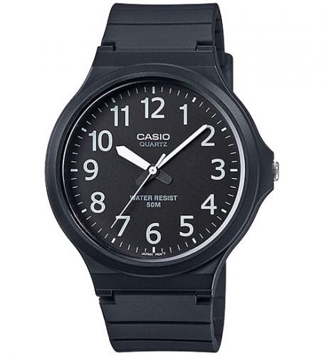 BLACK ANALOGUE RUBBER STRAP WATCH