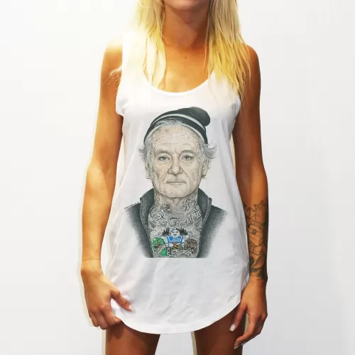 WOMENS BILL MURRAY WHITE SINGLET