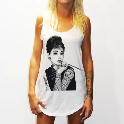 WOMENS HEPBURN WHITE SINGLET