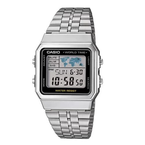 VINTAGE CASIO WORLD TIME SILVER