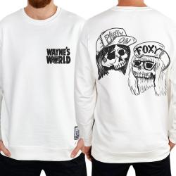 WHITE WAYNES WORLD FRONT AND BACK CREW