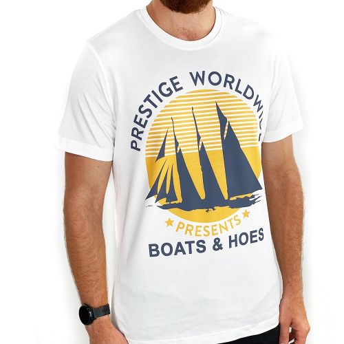 BOATS AND HOES WHITE TEE