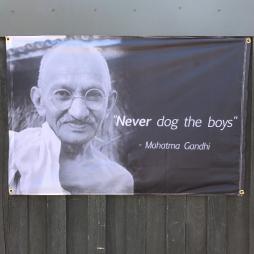 GANDHI NEVER DOG THE BOYS WALL HANGING 1200 X 800MM GANDHI NEVER DOG THE BOYS WALL HANGING 1200 X 800MM
