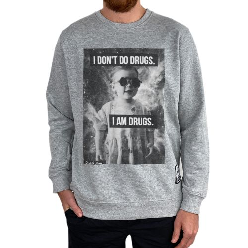 I DON'T DO DRUGS MARBLE GREY CREW