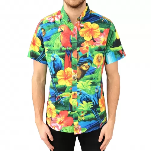 TROPICAL BUTTON UP PARTY SHIRT