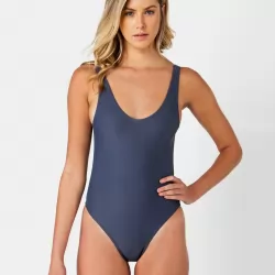 BLANK GUNMETAL SWIMSUIT