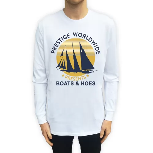 BOATS N HOES WHITE LONGSLEEVE