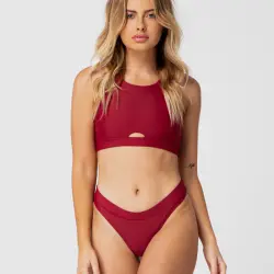 ABBI MAROON BIKINI TOP
