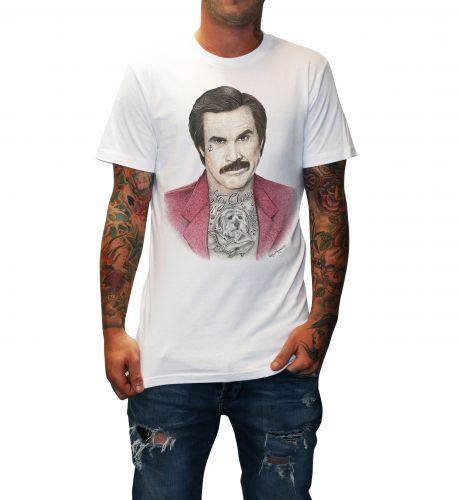 INKED ANCHORMAN WHITE TEE