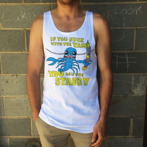 YABBY STABBY WHITE SINGLET
