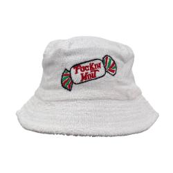 MINT WHITE TERRY TOWELLING BUCKET HAT