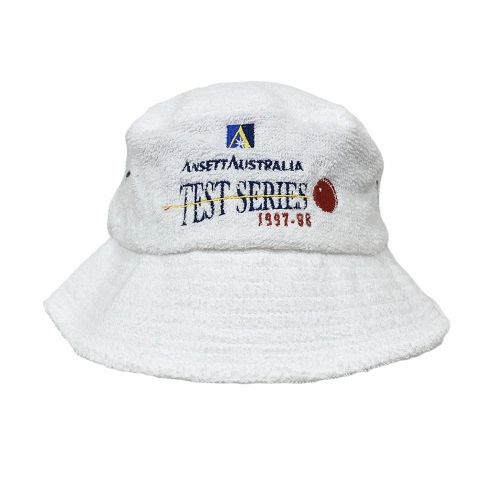 VINTAGE TEST SERIES WHITE TERRY TOWELLING BUCKET HAT