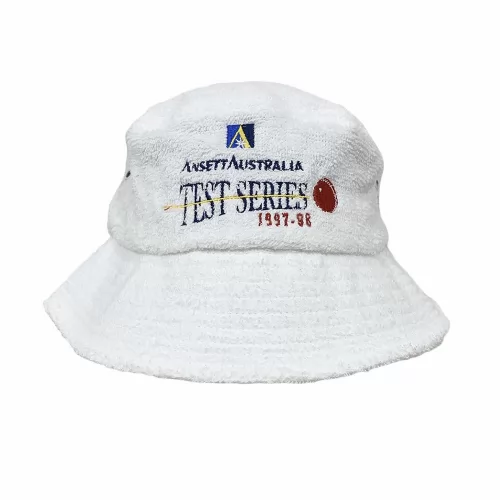 VINTAGE TEST SERIES WHITE TERRY TOWEL BUCKET HAT