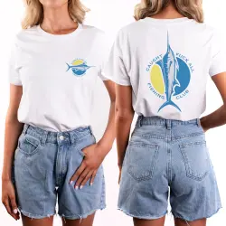 FISHING CLUB FRONT AND BACK WHITE TEE