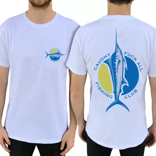 FISHING CLUB FRONT AND BACK WHITE TEE