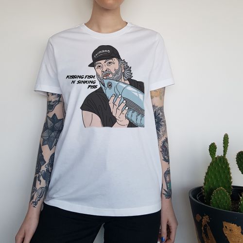 WOMENS KISSING FISH WHITE TEE