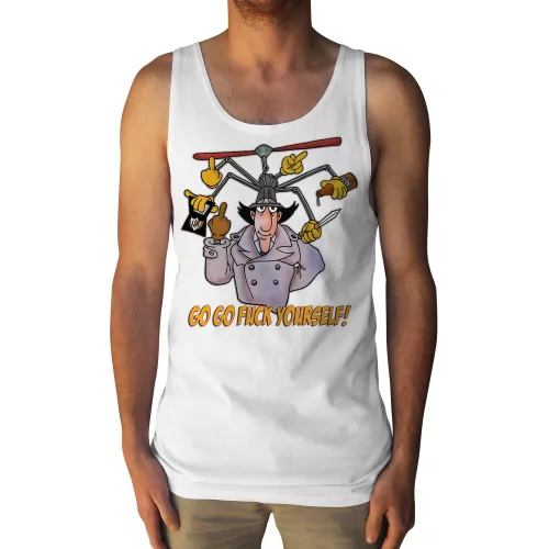 GO GO F YOURSELF WHITE SINGLET