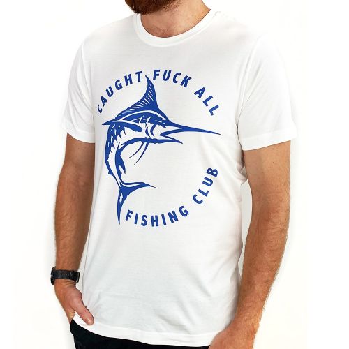 CAUGHT F ALL FISHING CLUB WHITE TEE