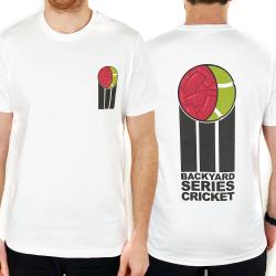 BACKYARD CRICKET FRONT AND BACK WHITE TEE