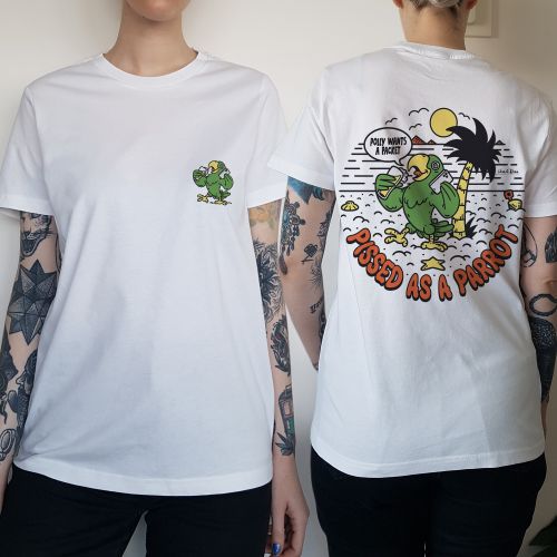 WOMENS POLLY WANTS A PACKET FRONT AND BACK TEE