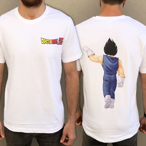 VEGETA FIST BUMP FRONT AND BACK FUSION TEE