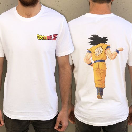 GOKU FIST BUMP FRONT AND BACK FUSION TEE