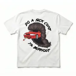 BURNOUT FRONT AND BACK WHITE TEE