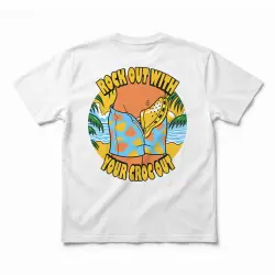 ROCK OUT WITH YOUR CROC OUT FRONT AND BACK WHITE TEE