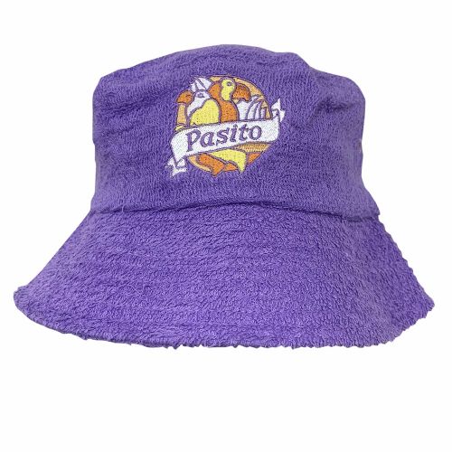 VINTAGE PURPLE PASSIONFRUIT TERRY TOWELLING BUCKET HAT