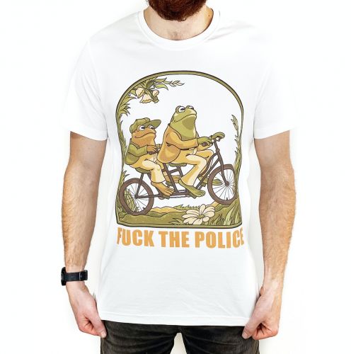 F THE POLICE WHITE TEE