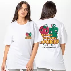 IT'S CAPS AGAIN FRONT AND BACK WHITE TEE