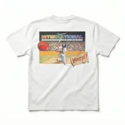 INTERNATIONAL CRICKET FRONT AND BACK WHITE TEE