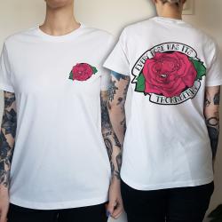 WOMENS EVERY ROSE FRONT AND BACK WHITE TEE