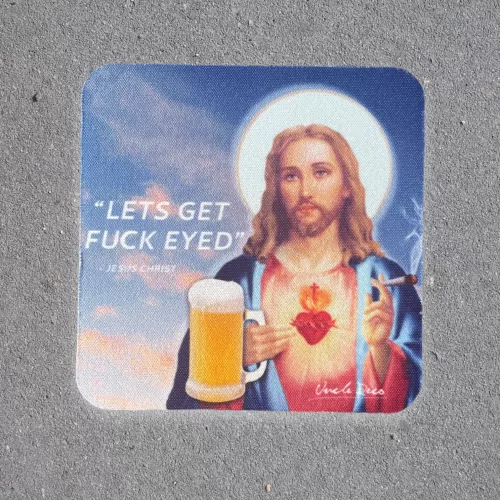 DRUNK CHRIST COASTER