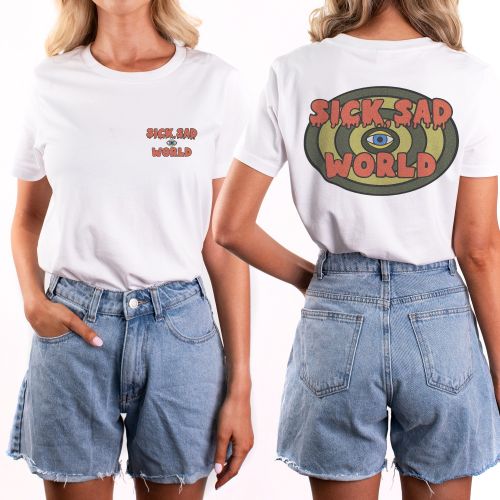 SICK SAD WORLD FRONT AND BACK WOMENS TEE