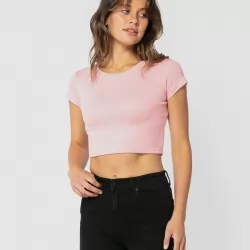 CLASSIC PINK CROP TEE