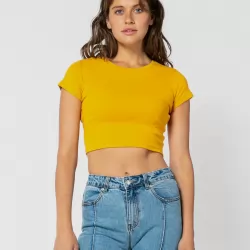 CLASSIC MUSTARD CROP TEE