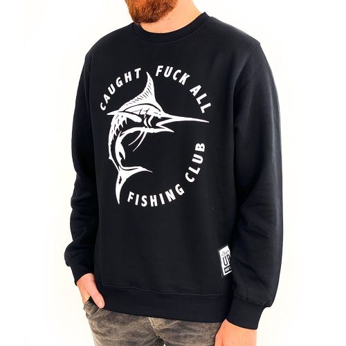 CAUGHT F ALL FISHING CLUB BLACK CREW