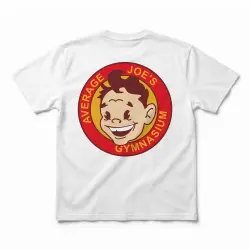 AVERAGE JOES FRONT AND BACK WHITE TEE