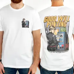 GOOD WILL PUNTING FRONT AND BACK WHITE TEE