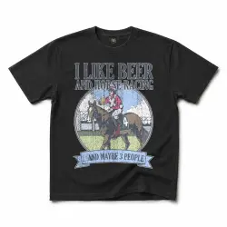 VINTAGE BEER AND HORSE RACING T-SHIRT
