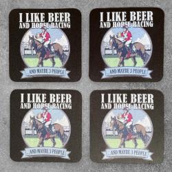 BEER AND HORSE RACING COASTER 4 PACK COMBO
