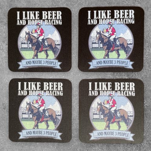 BEER AND HORSE RACING COASTER 4 PACK COMBO