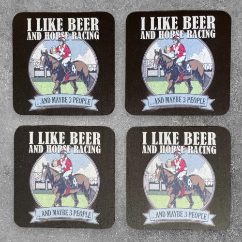BEER AND HORSE RACING COASTER 4 PACK COMBO