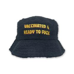 BLACK VACCINATED AND READY TERRY TOWEL BUCKET HAT BLACK VACCINATED AND READY TERRY TOWEL BUCKET HAT