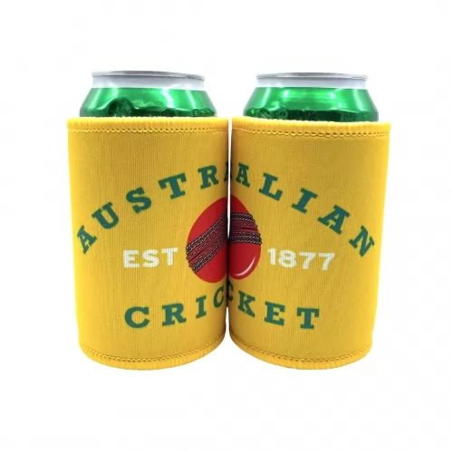 YELLOW AUS CRICKET STUBBY HOLDER